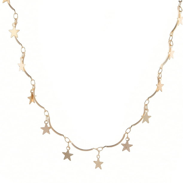 Guardurnaity Collar Cadenas Estrellas ajustables Borlas Gargantillas universales Accesorio de moda Collares del día de San Valentín Regalos para mujeres Ropa, zapatos y accesorios Miscelánea Oro Guardurnaity AP009728-01