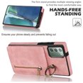 thumbnail image 6 of Nalacover for Samsung Note 20, Wallet RFID Credit Card Holder and Zipper Pocket,Drop Protection Flip Cover Ring Holder Kickstand Double Magnetic Clasp for Samsung Galaxy Note 20, Pink, 6 of 12