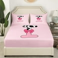 thumbnail image 3 of Erosebridal Initial Monogrammed Bed Sheets Set Queen Size,Bowknot Cow Print Bedding Sets Queen Size,Lightweight Queen Sheet Sets,Kawaii Room Decorative,4-Piece, 3 of 7