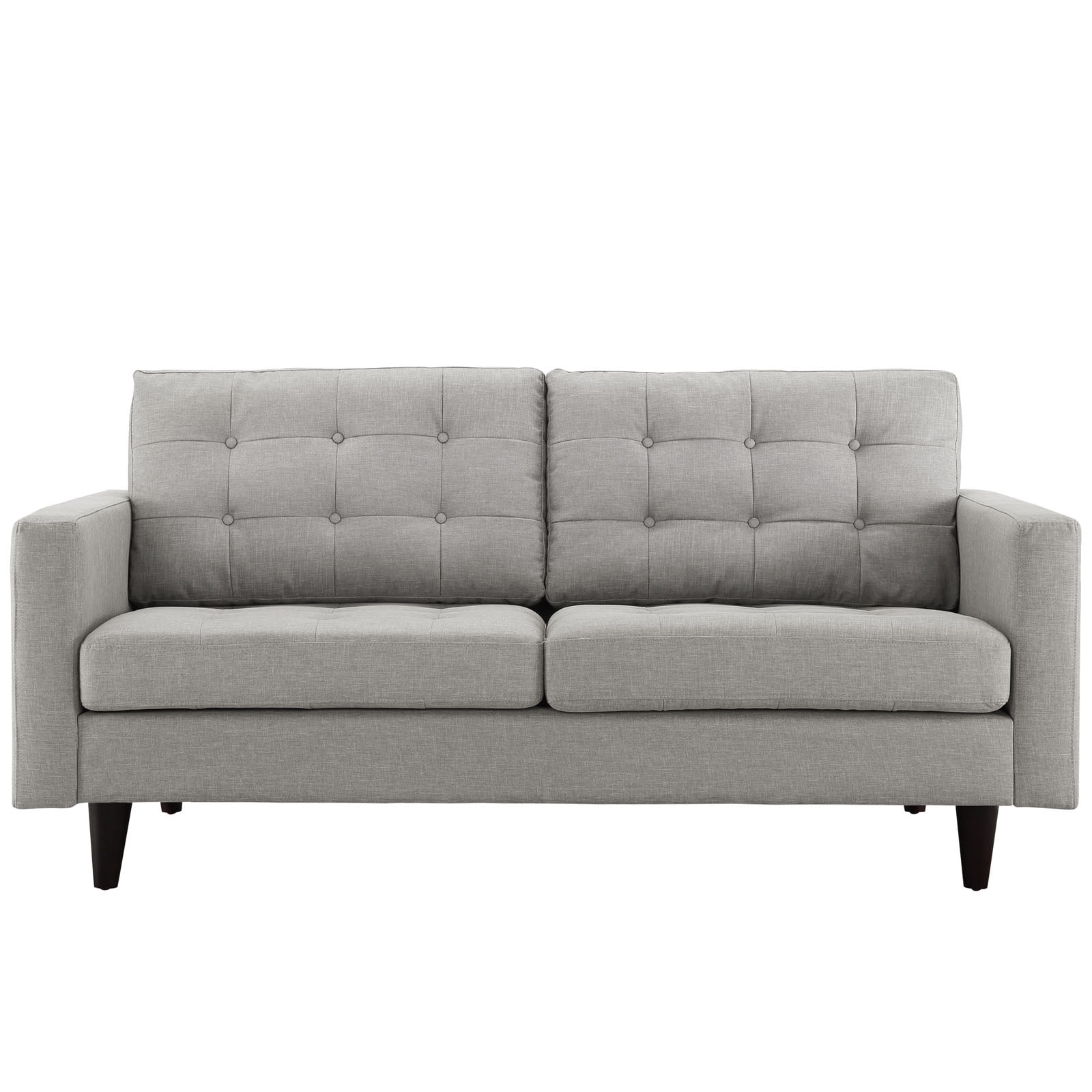 Modway Empress Upholstered Fabric Loveseat in Light Gray