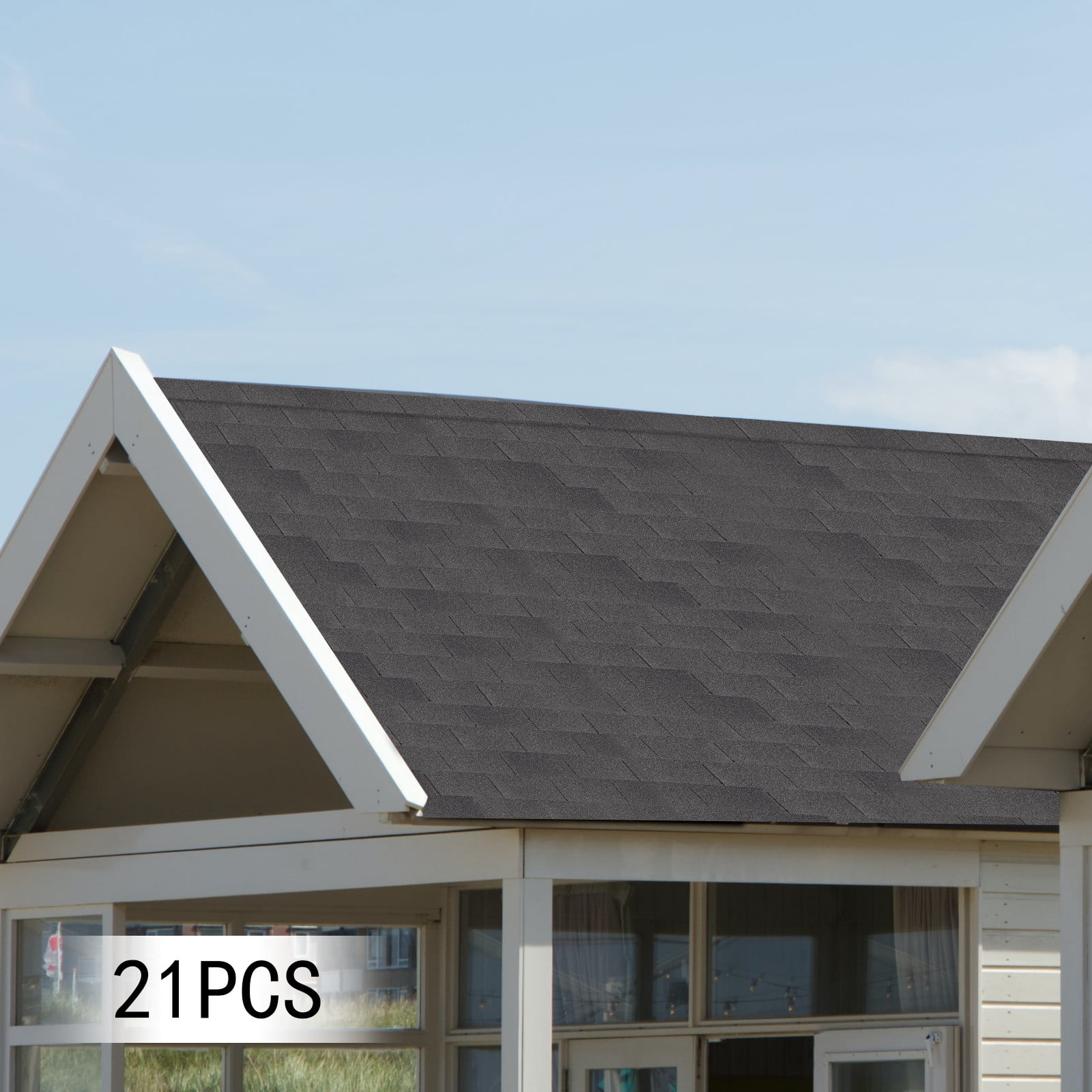 Roofing Shingles, Asphalt Shingles Roof Tiles, 21 PCs Asphalt Roof Shingles for Roof Tiles of Villas, Row Houses, Light Steel Roofs, Flat Roofs (39.37*13.11in)