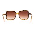 thumbnail image 4 of Womens Minimal 90s Designer Oversize Rectangle Sunglasses Tortoise Brown, 4 of 4