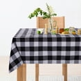 thumbnail image 2 of Haperlare Buffalo Plaid Tablecloth Farmhouse Yarn Dyed Textured Rectangle Table Cloth for Outdoor Picnic Kitchen Holiday Dinner, 55" x 84", Black White, 2 of 6