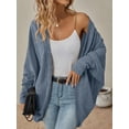 thumbnail image 2 of PTHTECHUS Womens Cardigan Open Front Sweater for Women No Button Knit Cardigan Casual Long Sleeve Outerwear with Pockets, 2 of 7