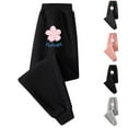 thumbnail image 4 of Odeerbi 2-13 Years Toddler Girls Cotton Sweatpants Flower Print Workout Athletic Sports Jogger Pants Comfortable Elastic Waisted Casual Loose Joggers, 4 of 4
