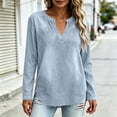 thumbnail image 6 of Womens Denim Shirt Long Sleeve Button Down Shirt Casual Jean Shirt Jacket Vintage Denim Blouses Tops with Pockets Light Blue XXXL, 6 of 7