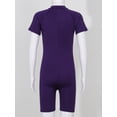 thumbnail image 5 of Haitryli Boys Girls Rash Guard Tankini Board Shorts Athletic Swimwear Short Sleeves Zipper Bathing Purple 8, 5 of 7