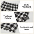 thumbnail image 6 of LANBAOSI Mens Pajamas Set Short Sleeve Button Down Shirts and Plaid PJ Shorts 2pc Soft Lounge Sleepwear Set(White Plaid,L), 6 of 11