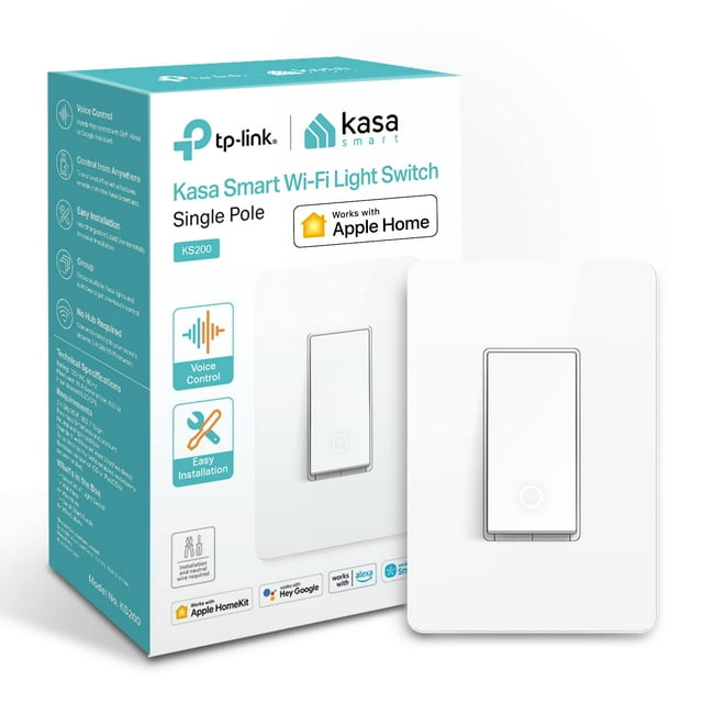 Interruptor de luz inteligente Kasa KS200 Apple HomeKit 600 W blanco