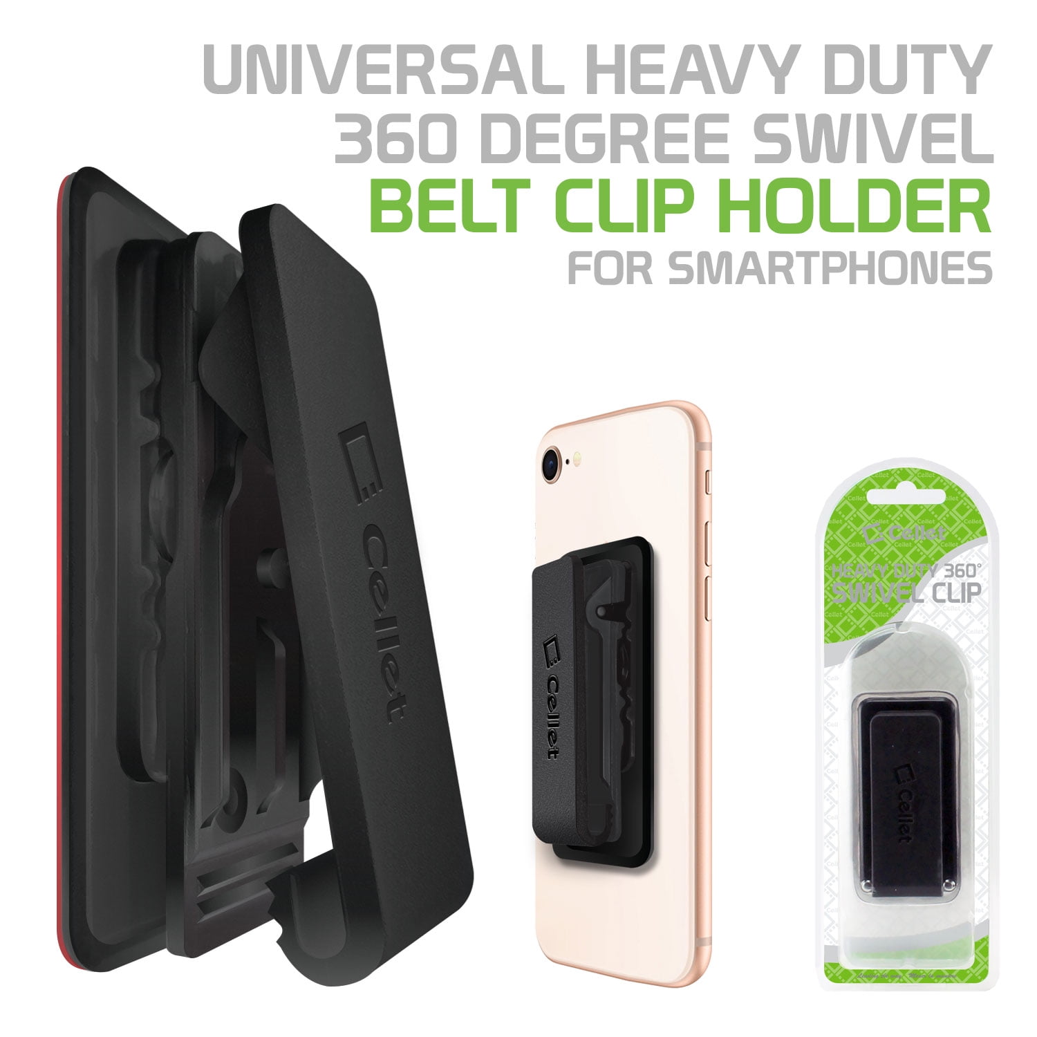 Cellet Universal HeavyDuty 360Degree Swivel Belt Clip Holder for