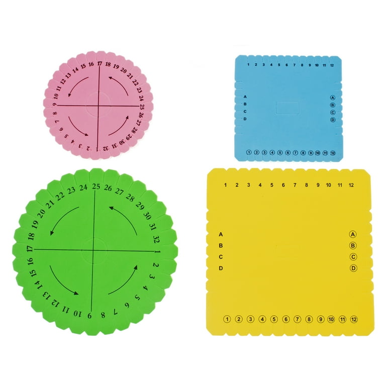 Craft County Kumihimo Disk Set - 4 Disc Pack with Round and