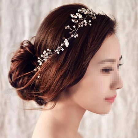 Bride Wedding Handmade Pearl Twisted Beads Diamond Hair Chain Hair Band  Headdress Hair Accessories | Walmart Canada