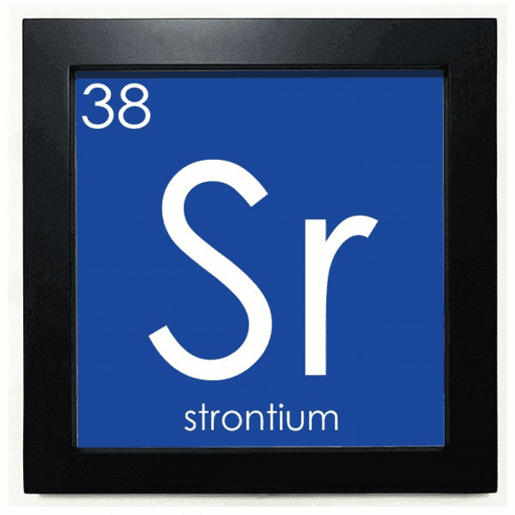 Chestry Elements Period Table Alkaline Earth Metal Strontium Sr Black Square Frame Picture Wall Tabletop