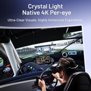 Pimax Crystal Light PCVR Headset - 35 PPD, 2880x2880 per Eye Resolution, 8K QLED Display with Local-Dimming, Inside-Out Tracking, PC VR Headset for Flight Sims, iRacing & Gaming