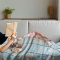 thumbnail image 3 of Letter T Soft Flannel Fleece Throw Blanket, Letter T with Freshwater Invertebrates on Weathered Wood Planks, Cozy Plush for Indoor and Outdoor Use, 50" x 70", Dark Coral Pale Blue, by Ambesonne, 3 of 5