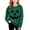 Green, variant on Risckoth Girl's Pumpkin Face Print Crew Neck Sweatshirt, Warm Long Sleeve Casual Pullover
