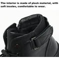 thumbnail image 4 of Botas altas informales de cuero negro, botines con plataforma para hombre, impermeables, antideslizantes y cálidas., 4 of 5