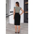 thumbnail image 3 of Vestido Grace Karin 2025 para mujer, sin mangas, ajustado, negro, a cuadros, 3 of 6