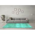 thumbnail image 3 of Ahgly Company Machine Washable Indoor Square Persian Turquoise Blue Traditional Area Rugs, 6' Square, 3 of 4