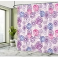 thumbnail image 5 of Ambesonne Purple Shower Curtain, Watercolor Flower Art, 69"Wx84"L, Blue Pink, 5 of 5