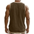 thumbnail image 4 of Stamzod Mens Shirts Casual Crewneck Short Sleeve Pullover Tee Tops Summer Workout Cotton and Linen Shirt for Men Brown C XL, 4 of 7