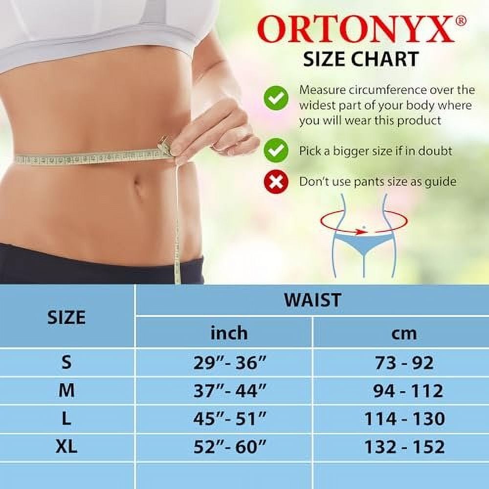 ORTONYX Lower Back Brace Lumbar Support Belt for Men and Women, Back pain Relief, Herniated Disc, Scoliosis, Sciatica/Black L