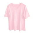 thumbnail image 4 of T-shirt Décontracté Col en V Coupe Ample pour Femmes Manches Courtes Confortables, 4 of 4