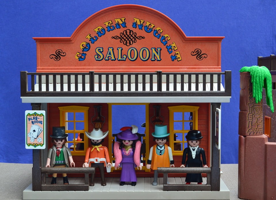 Playmobil Vintage Western Saloon Yellow Roof Rail Long RARE VHTF 3425 3461 