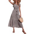 thumbnail image 1 of Txlixc Vestido de mujer sin mangas con pliegues casuales Txlixc moda, 1 of 6