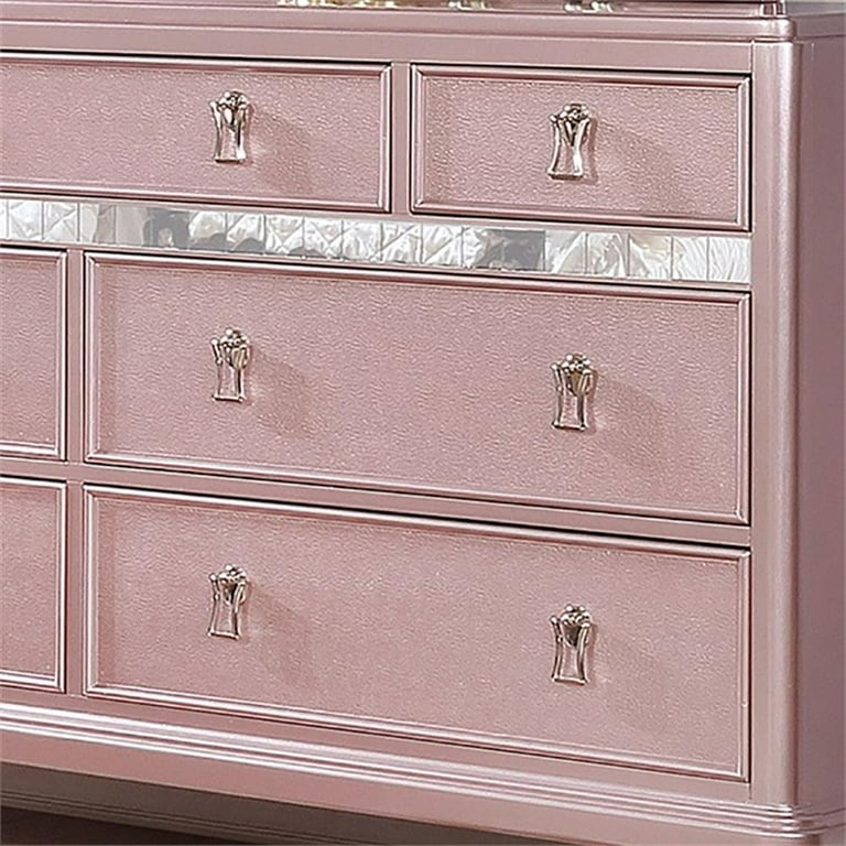 green emerald velvet dress Pink Laminate Waterfall Dresser & Mirror Set  Rehaus