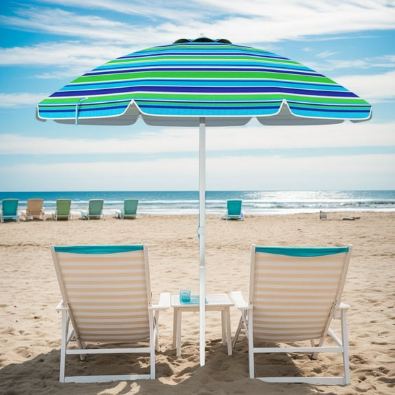 YYAo Outdoor Garden Umbrella,Market Umbrella,7.2 Feet Portable Outdoor Beach Umbrella with Sand Anchor and Tilt Mechanism-Green