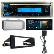 Kenwood KMRM328BT Marine Digital Media Bluetooth Receiver, 1998-2013 Harley Davidson Single-DIN Stereo Installation Kit, SiriusXM Satellite Radio Tuner Commander, Weathershield