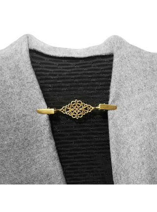 Uxcell 4 Pack Vintage Sweater Clips Cape Cloak Clasp Cardigan Clips Shawl  Clasp, Bronze 