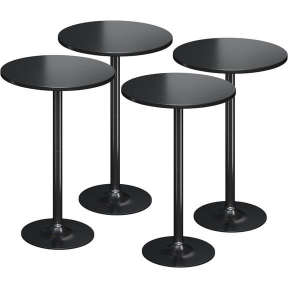 Bistro Pub Table, Modern Style Metal Base MDF Top Cocktail Bar Table for Pub, Dining Room, Party