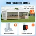 thumbnail image 2 of KFFKFF 10 x 20 FT Pop-Up Canopy Tent with Adjustable Height, Sidewalls, and Ventilated Windows for Outdoor Events, Patio, Backyard, Parties, and Parking, 2 of 9