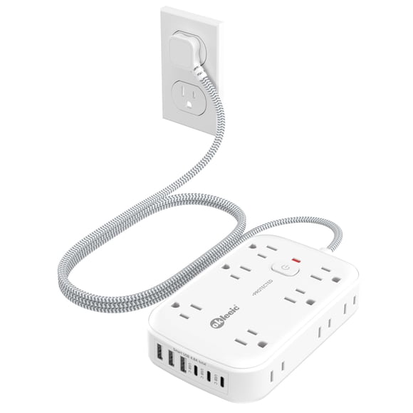 Protector contra sobretensiones Power Strip, 12 salidas y 6 puertos USB