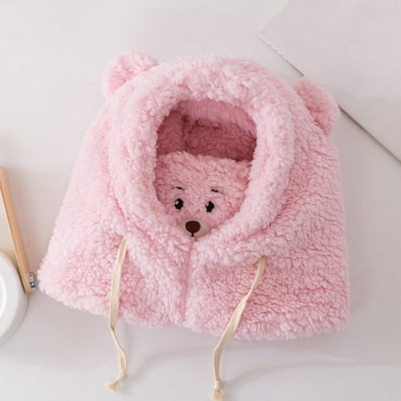 

Haykey Scarfs for Women Winter Warm Wild Bear Scarf Hat Women s Neck Winter Thicken Plush Bib Hat Winter Warm Woolen Hat