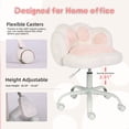 thumbnail image 4 of QinaQin Chaise de Coiffeuse à Dossier de Chat, Chaise de Bureau à Roulettes, Pivotement à 360°, Chaise Sans Accoudoirs à Hauteur Réglable, Design de Couleurs Contrastantes, Petite Chaise de Bureau et Chaise, Coussin Doux pour la Chambre, 4 of 9