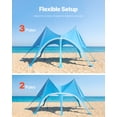 thumbnail image 6 of VEVOR Beach Tent Sun Shelter, UPF50+ Sun Protection, 9.2 ft Tall, 20 x 13 ft, Easy Pop Up Beach Canopy with Sandbags, Stability Poles, Sand Shovels, Portable Shade for Family Outings, Camping,Fishing, 6 of 9