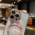 thumbnail image 4 of for iPhone 15 Pro Max Case Magnetic Clear with Camera Lens Protector MagSafe Electroplated Silicone Dust-Proof Net Shockproof Protective Phone Case Cover 6.7 Inch - Nature Titanium, 4 of 6