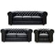 thumbnail image 1 of Sala de Piel Genuina Clásico 3-2-1, Sofá, Love Seat y Sillón,  6 plazas, Modelo Chesterfield P/V, Color Negro, Elegante, cómodo y Clásico, Hecho en Mexico. Medidas:  220 cm, 185 cm, 110 cm., 1 of 10