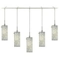 thumbnail image 4 of Woodbridge Lighting Tube 5-Light Glass Linear Pendant in Satin Nickel/White, 4 of 5