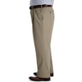 thumbnail image 2 of Haggar Mens BT Iron Free Premium Khaki Classic Fit Pleat Front Expandable Waist Pant Medium Khaki 54W x 34L, 2 of 5