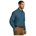 thumbnail image 4 of Port Authority Men's Long Sleeve Carefree Poplin Classic Fit Shirt Dusty Blue Large, 4 of 4