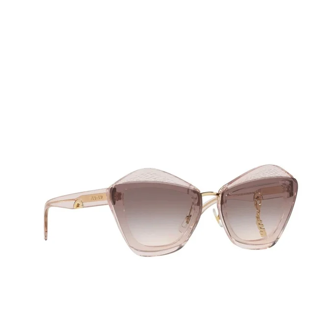 MIU MIU MU Designer 01XS SUNGLASSES 09N4KO Light Brown Pink Transparent cat eye