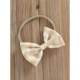 thumbnail image 5 of Franhais Summer Baby Girls Romper, Infant Sweet Style Creative Plaid Pattern Lace Splicing Fly Sleeve Jumpsuit + Bow Headwear Set, 5 of 8