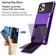 thumbnail image 2 of for iPhone 11 Pro Case Wallet with 4-Card Holder Credit ID Slot Hidden Pocket Anti-Scratch Dual Layer Hybrid Bumper Armor Protective Hard Shell Back Cover for iPhone 11 Pro 5.8 Purple, 2 of 11