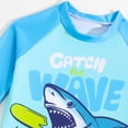 thumbnail image 5 of Gelikeya Boys Swim Set Size 4-5 Dinosaur Printed Bathing Suit Long Sleeve Shirts and Swim Trunks Rash Guard Sunsuit Boy Swimming Suits Kids Swimwear Z11-Blue, 5 of 7