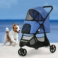 thumbnail image 2 of Outdoor Breathable Pet Stroller, Easy To Carry Foldable Deluxe Dog Stroller With 3 Wheels, 2 of 5