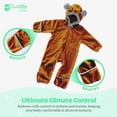 thumbnail image 4 of Cuddle Club One Piece Romper Hooded Fleece Onesie Jumper for Baby, Bear Brown Newborn, 4 of 7